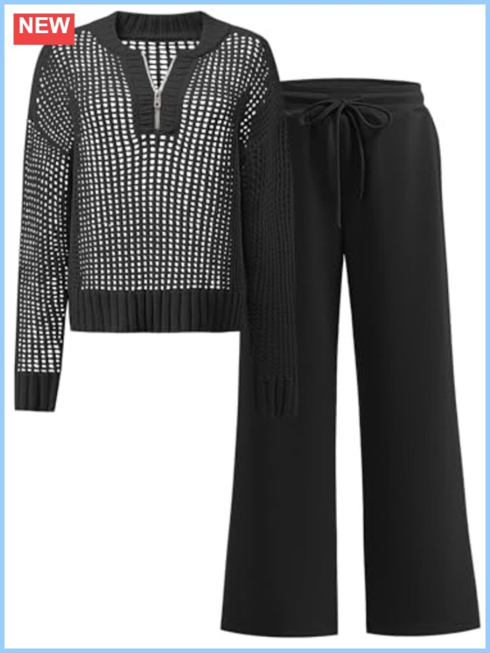 Two Piece Sweater Top & Pants Lounge Travel Set Loose Fit